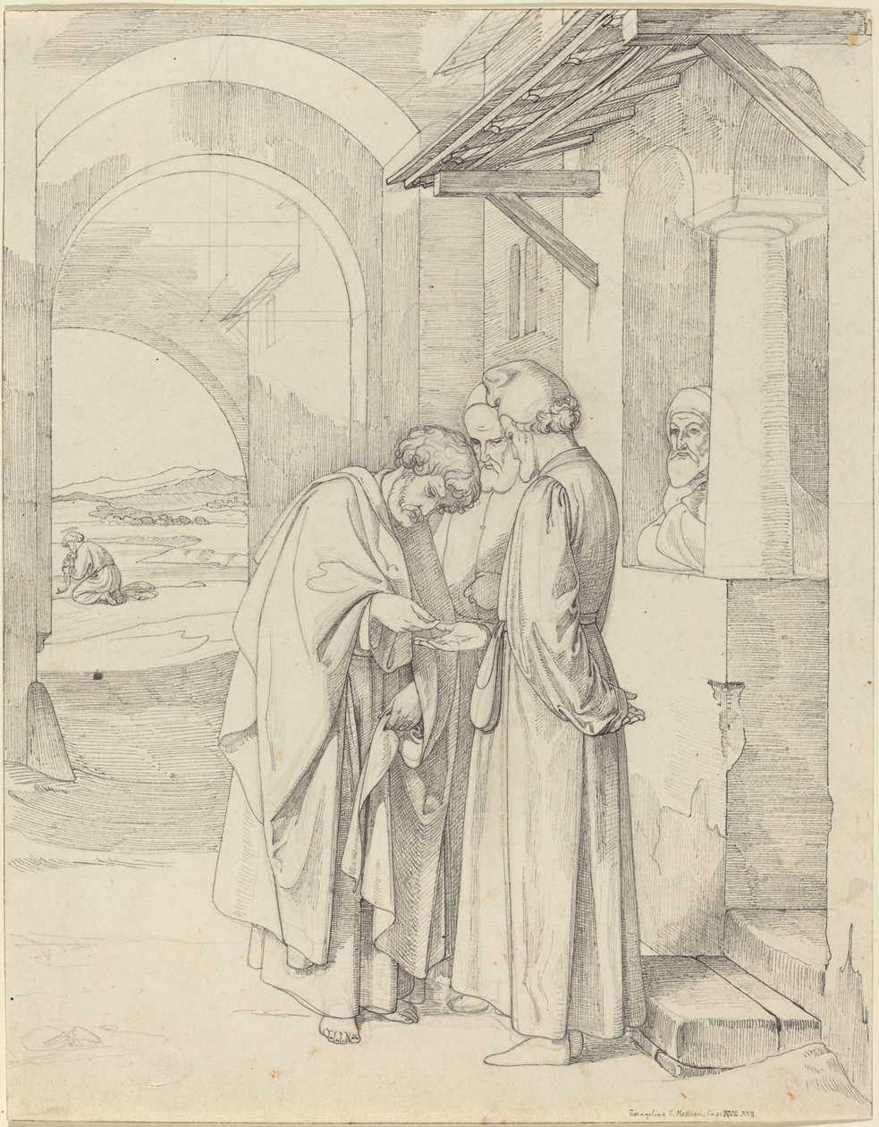 Petrus zahlt die Tempelsteuer von Gustav Heinrich Naeke