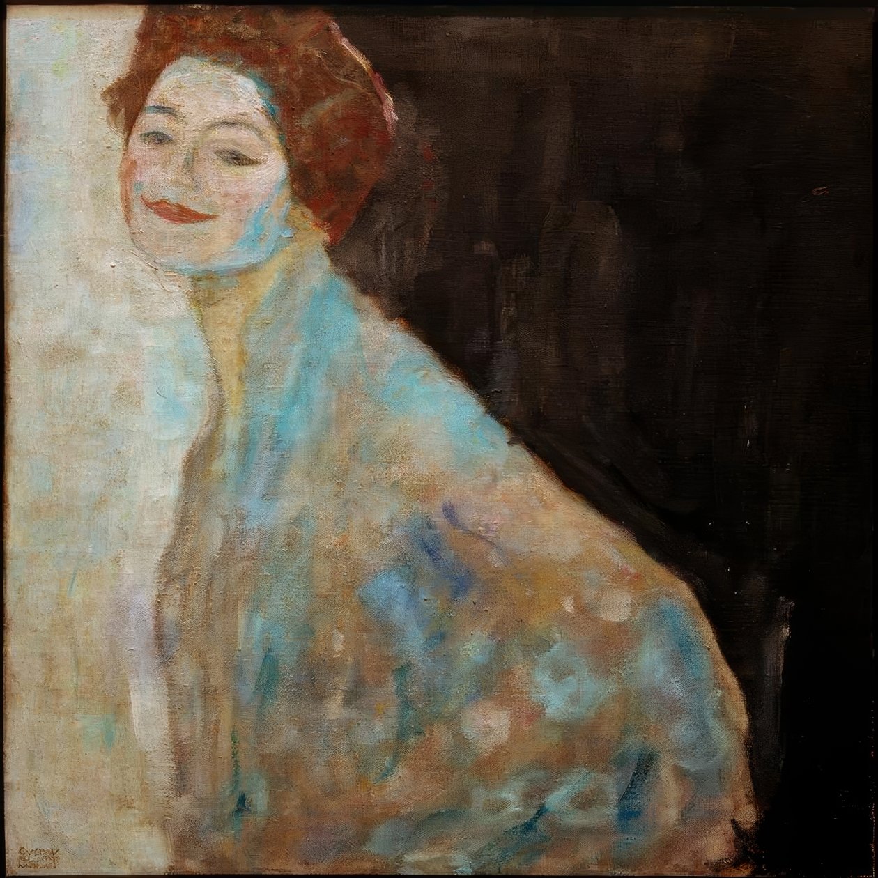 Damenbildnis in Weiß von Gustav Klimt
