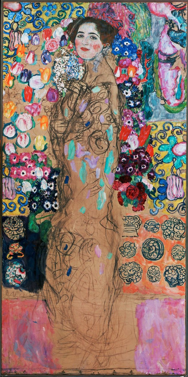 Dame mit Fächer von Gustav Klimt
