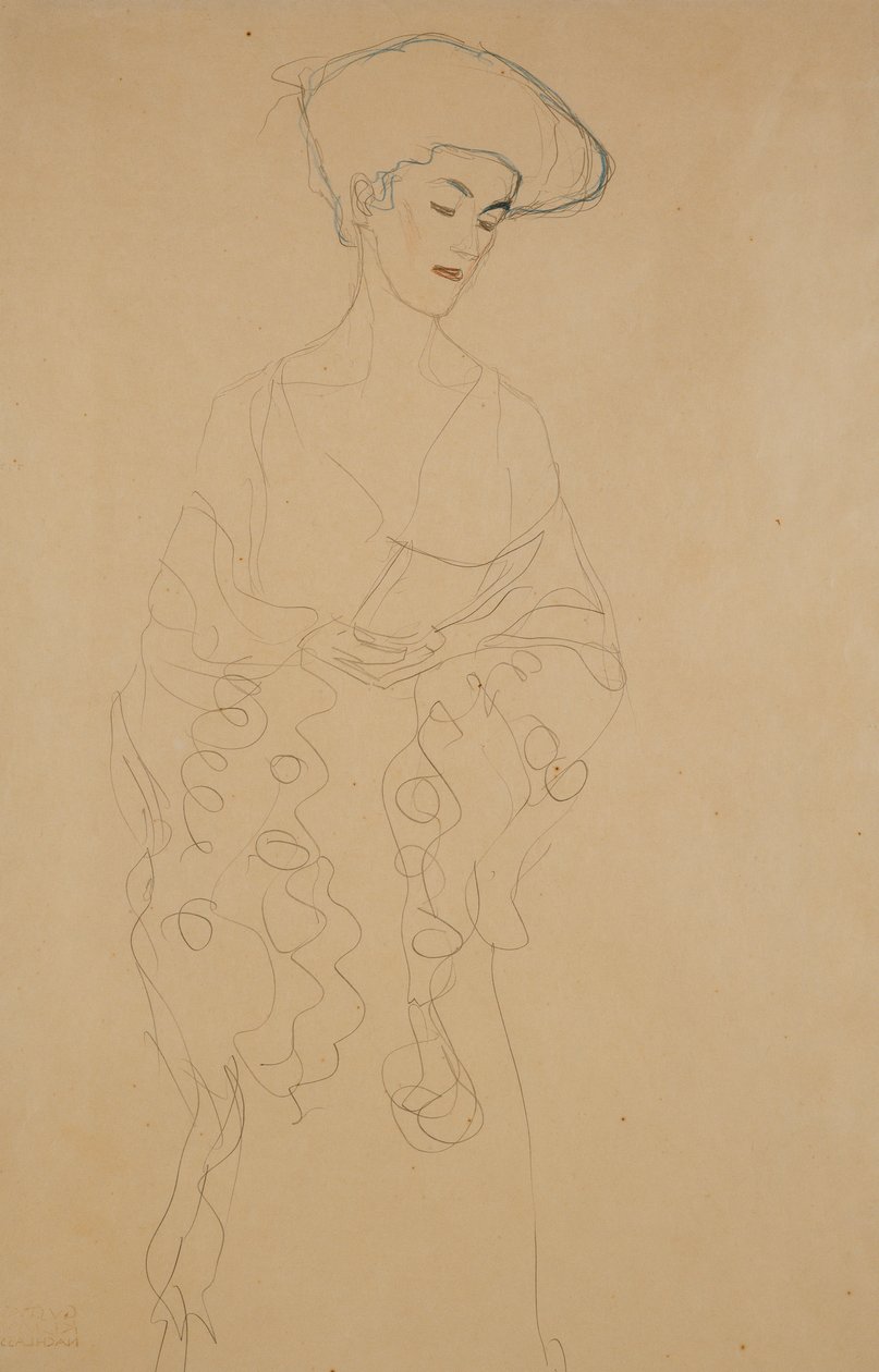 Mit leichter Wendung nach links, 1907 von Gustav Klimt