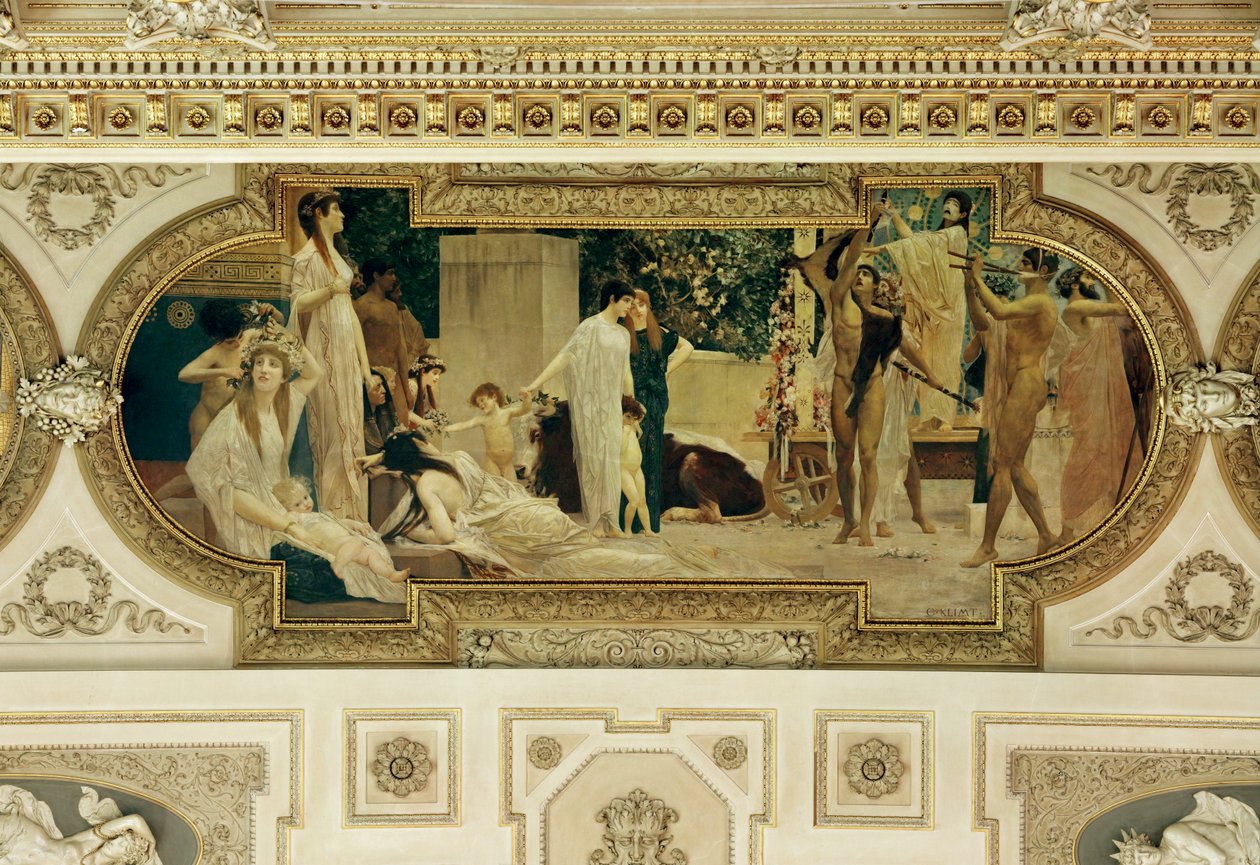 Wiener Burgtheater, Deckenfresko (Detail) von Gustav Klimt