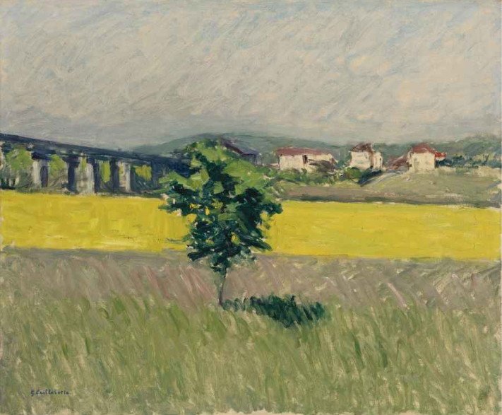 Wiese an der Brücke von Argenteuil von Gustave Caillebotte
