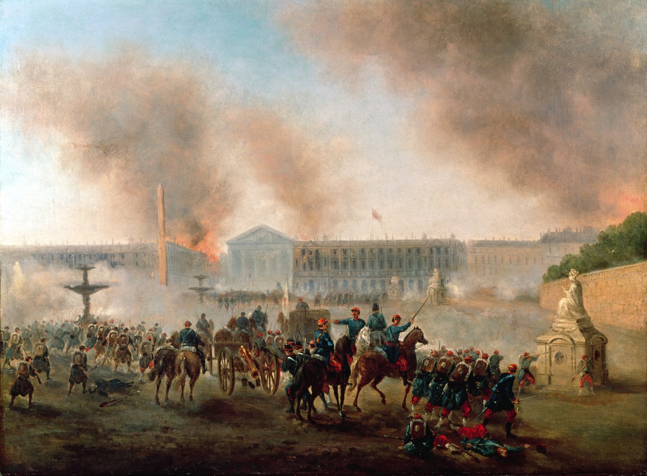 Schlacht auf der Place de la Concorde, 1871 von Gustave Clarence Rodolphe Boulanger