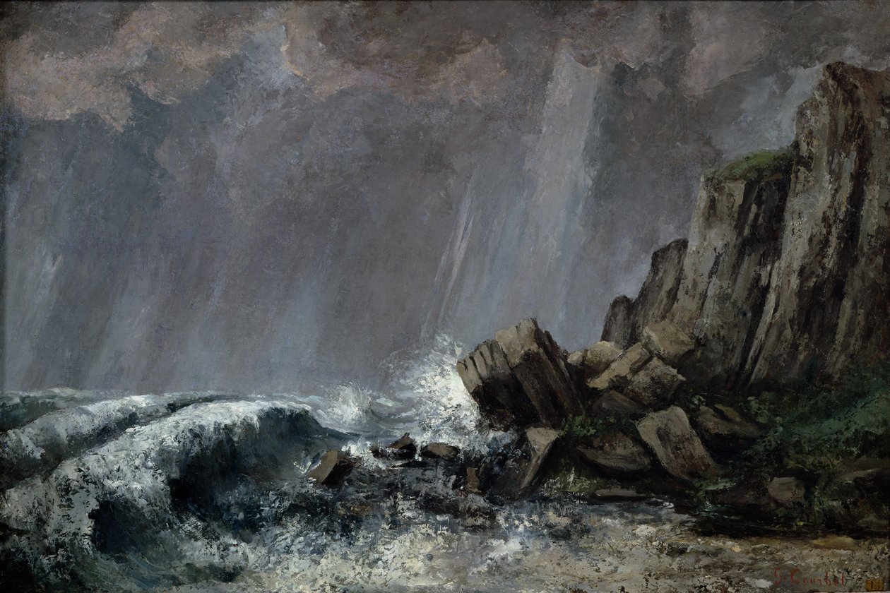 Regenschauer in Etretat von Gustave Courbet