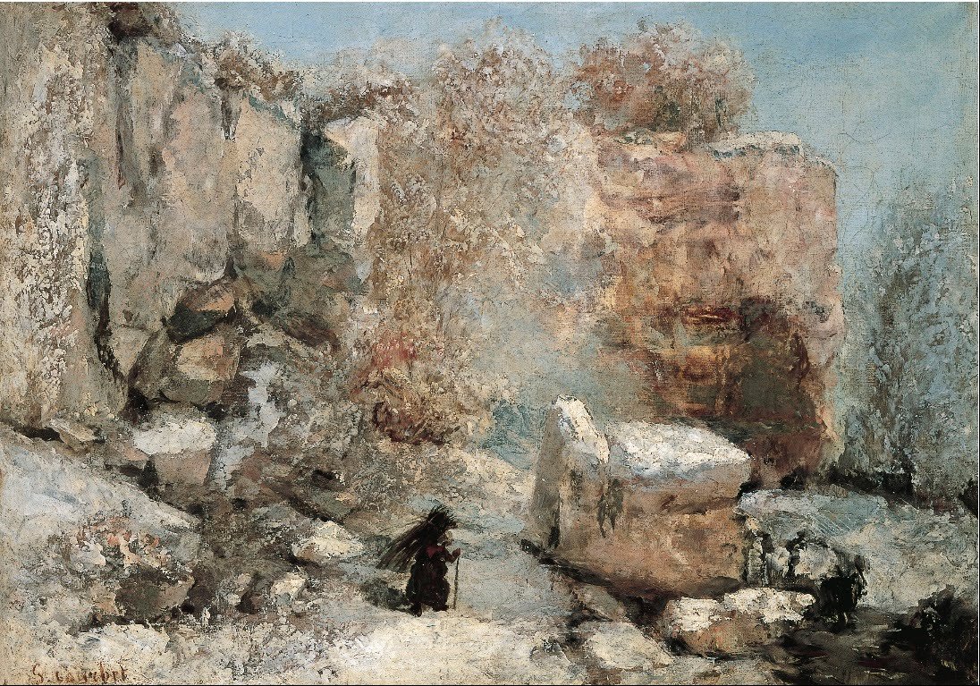 Schneeeffekt in einem Steinbruch von Gustave Courbet