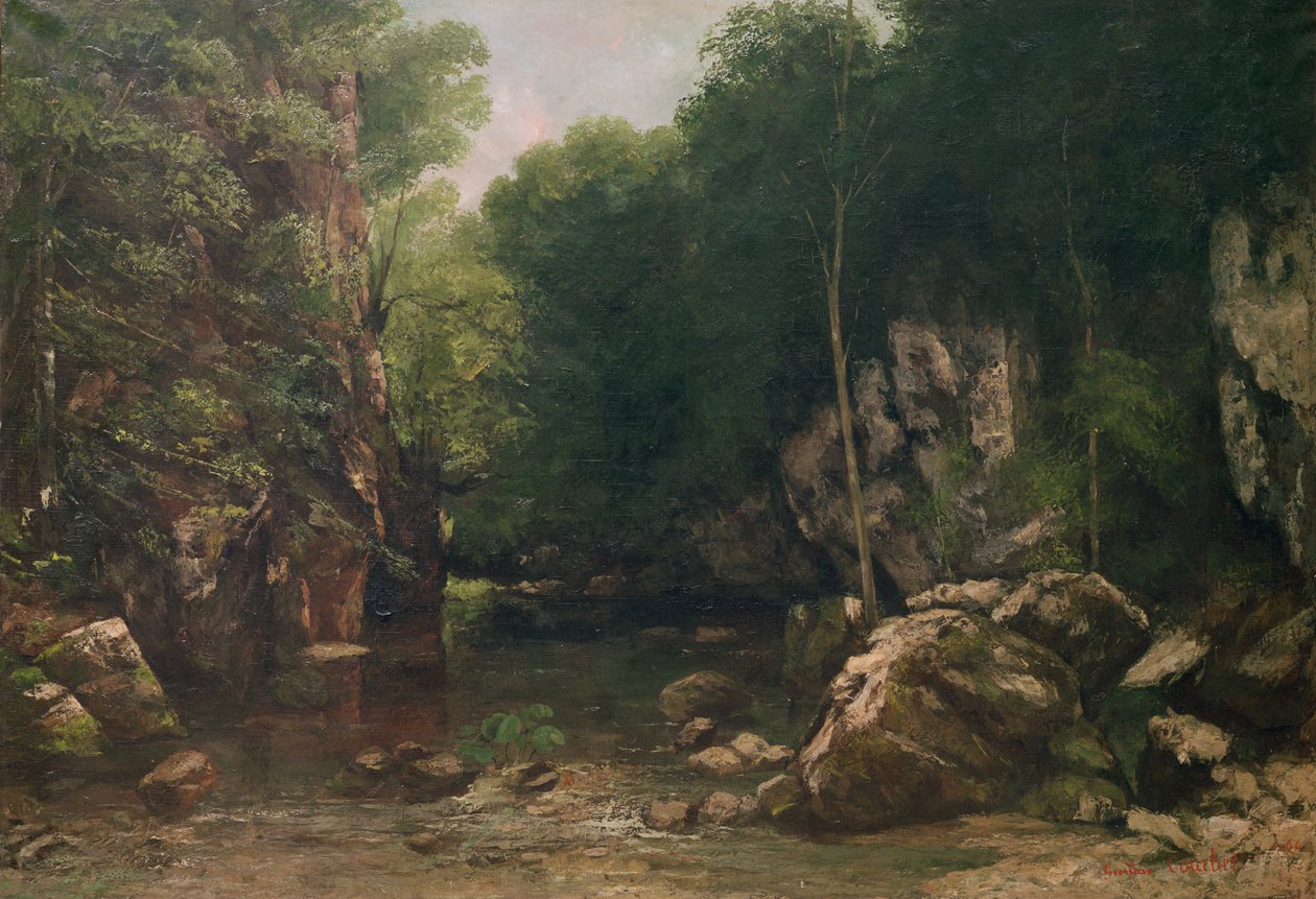 Der überdachte Bach oder Der dunkle Bach, 1865 von Gustave Courbet