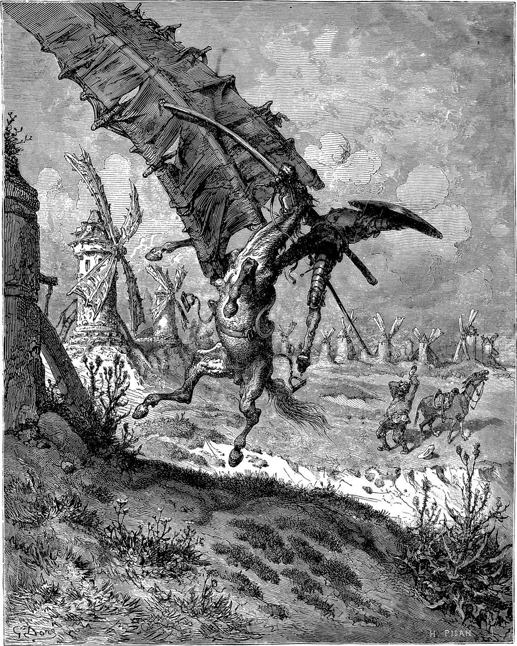 Abenteuer mit den Windmühlen von Gustave Dore