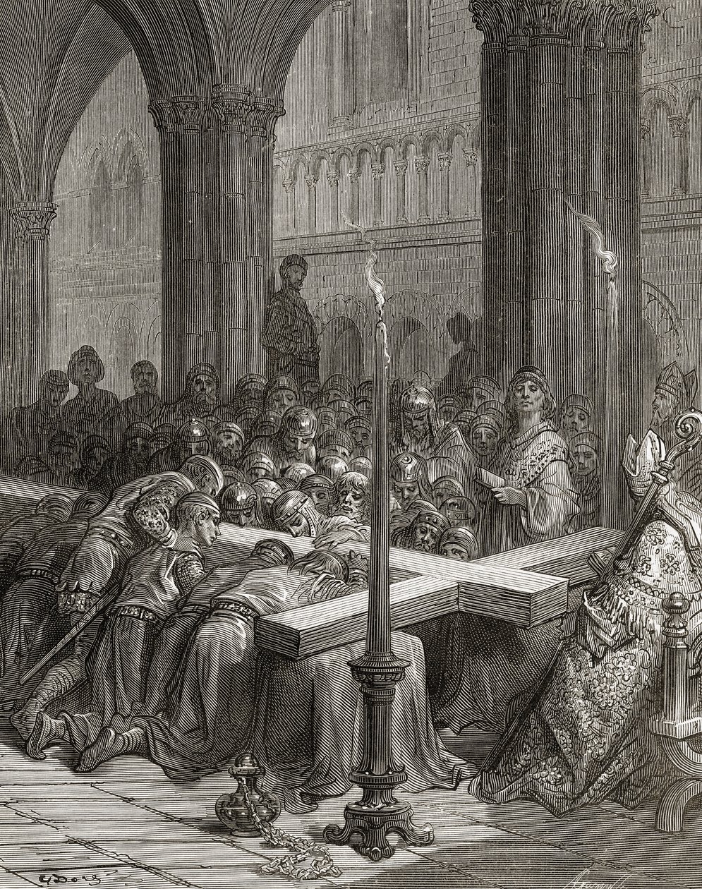 Entdeckung des Wahren Kreuzes, Illustration aus 