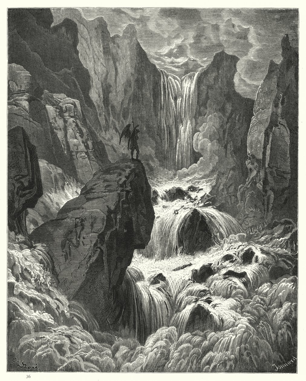 Illustration für Miltons Paradise Lost, Buch IX, Zeilen 74, 75 von Gustave Dore