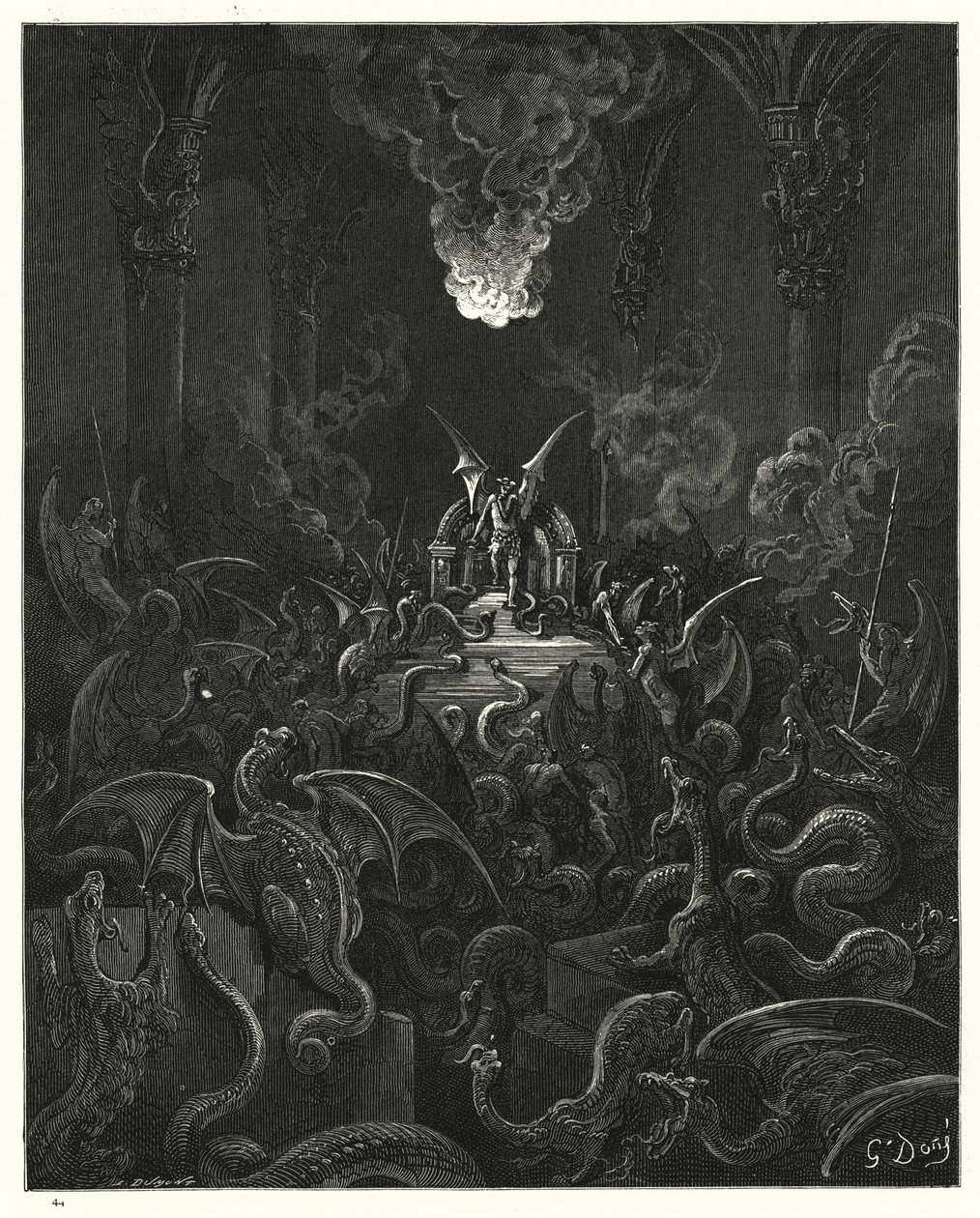 Illustration für Miltons Paradise Lost, Buch X, Zeilen 521-523 von Gustave Dore