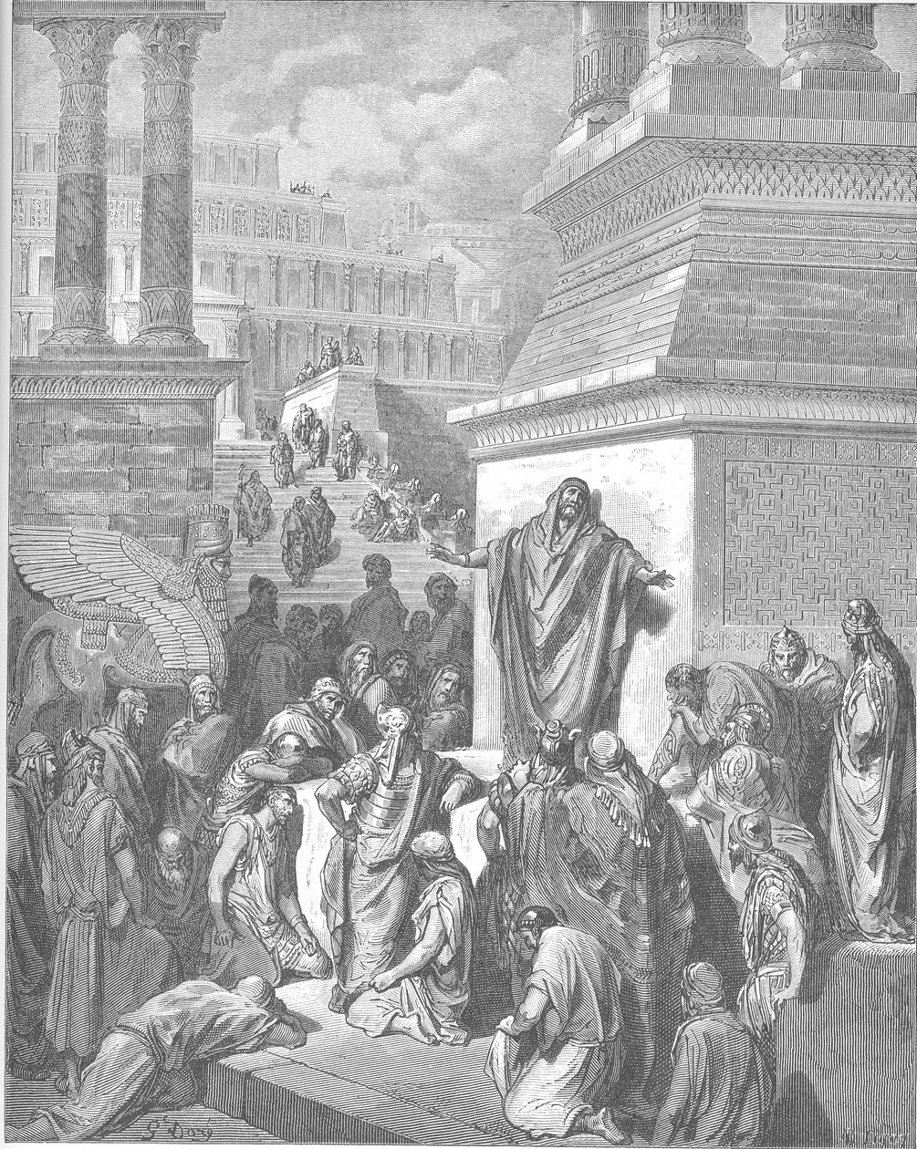 Jona predigt den Niniviten von Gustave Dore