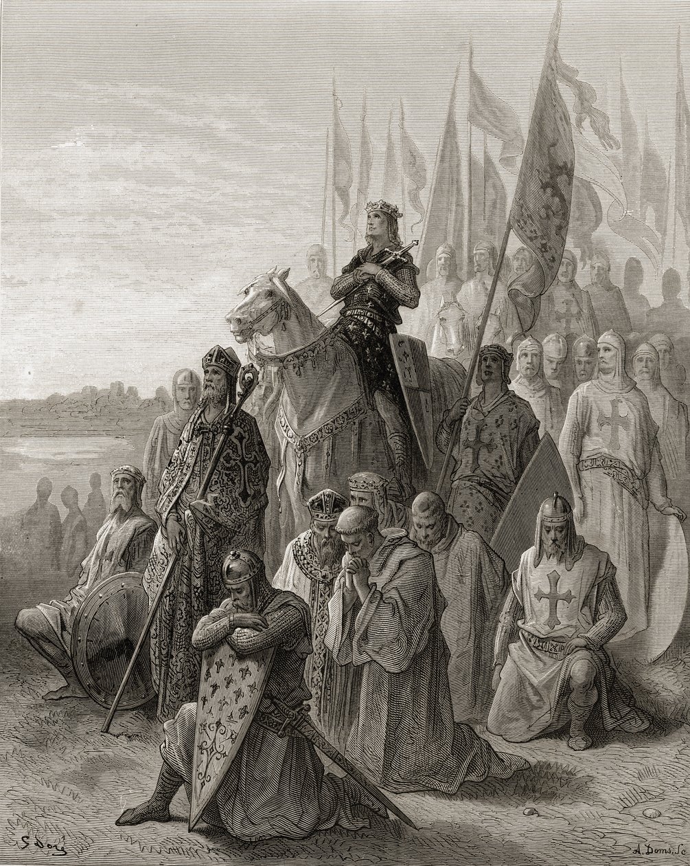 König Ludwig IX. (1217-70) vor Damietta, Illustration aus 