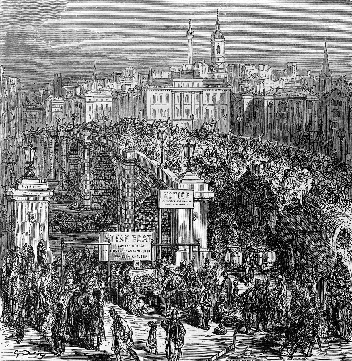 London Bridge, graviert von Stephane Pannemaker, 1875 von Gustave Dore