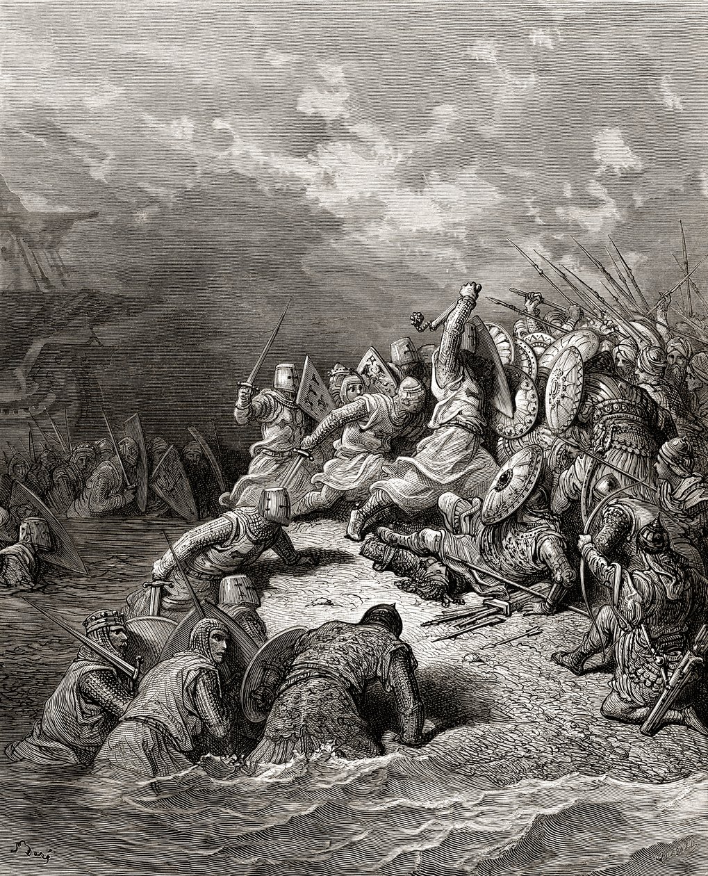 Richard I. (1157-99) Löwenherz befreit Jaffa, Illustration aus 