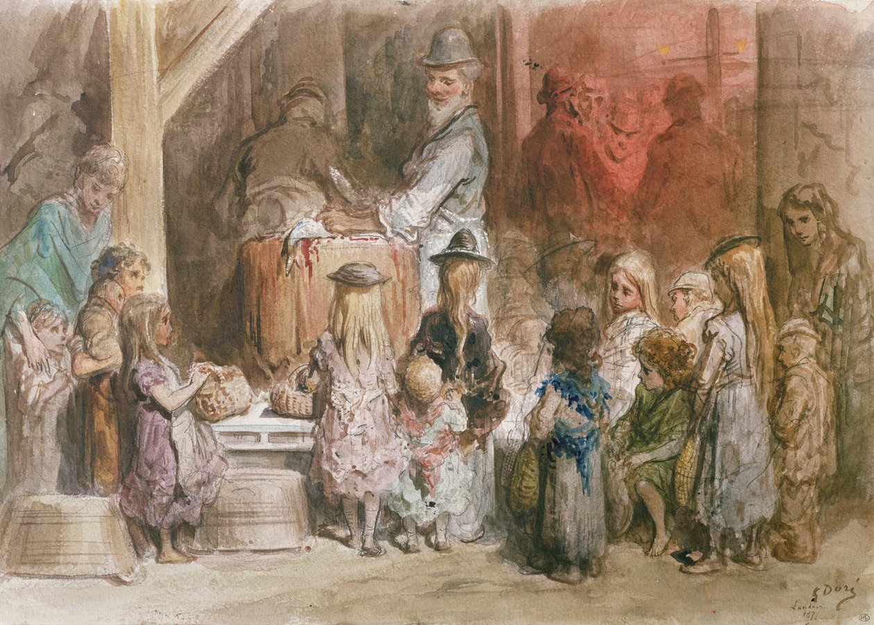 Die Wohltätigkeit der Fischhändler von Gustave Dore