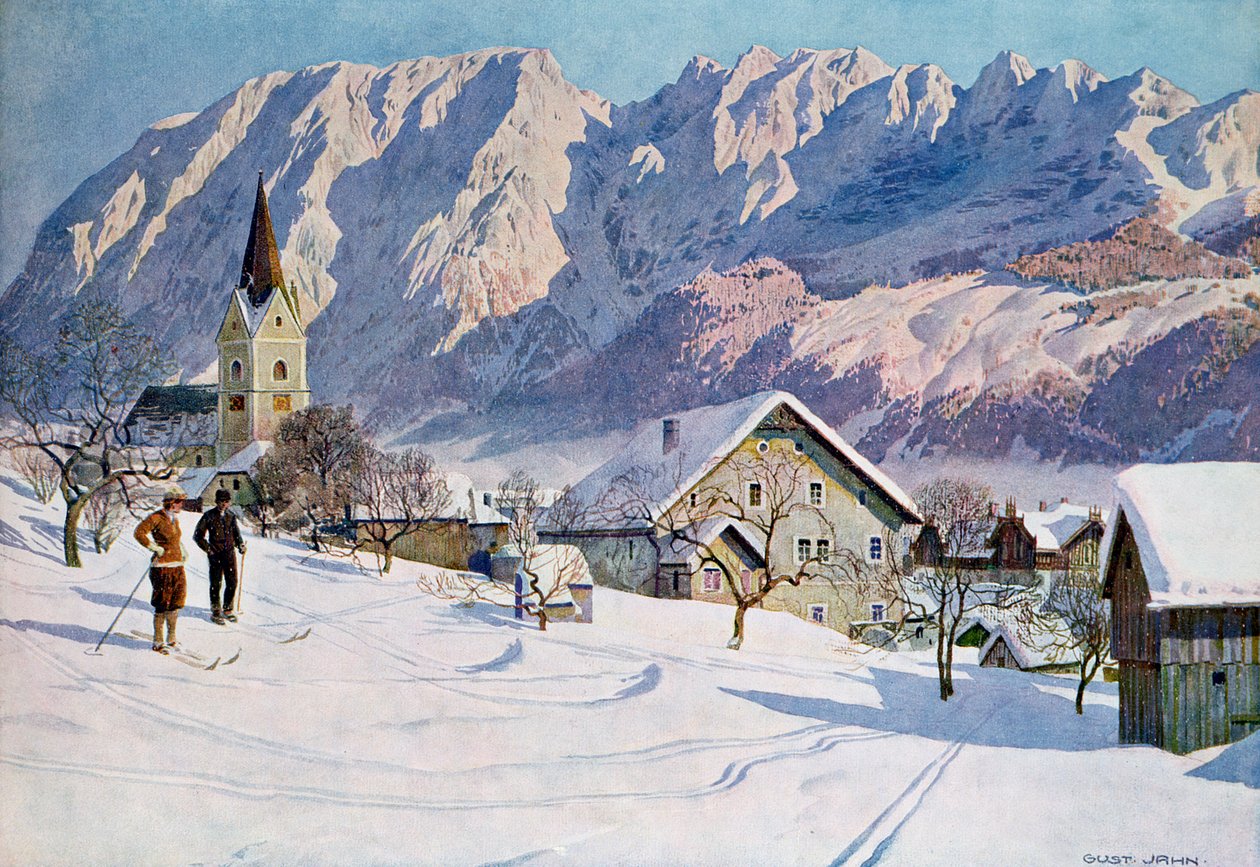 Mitterndorf in Österreich, nach einem Original-Aquarell von Gustav Jahn