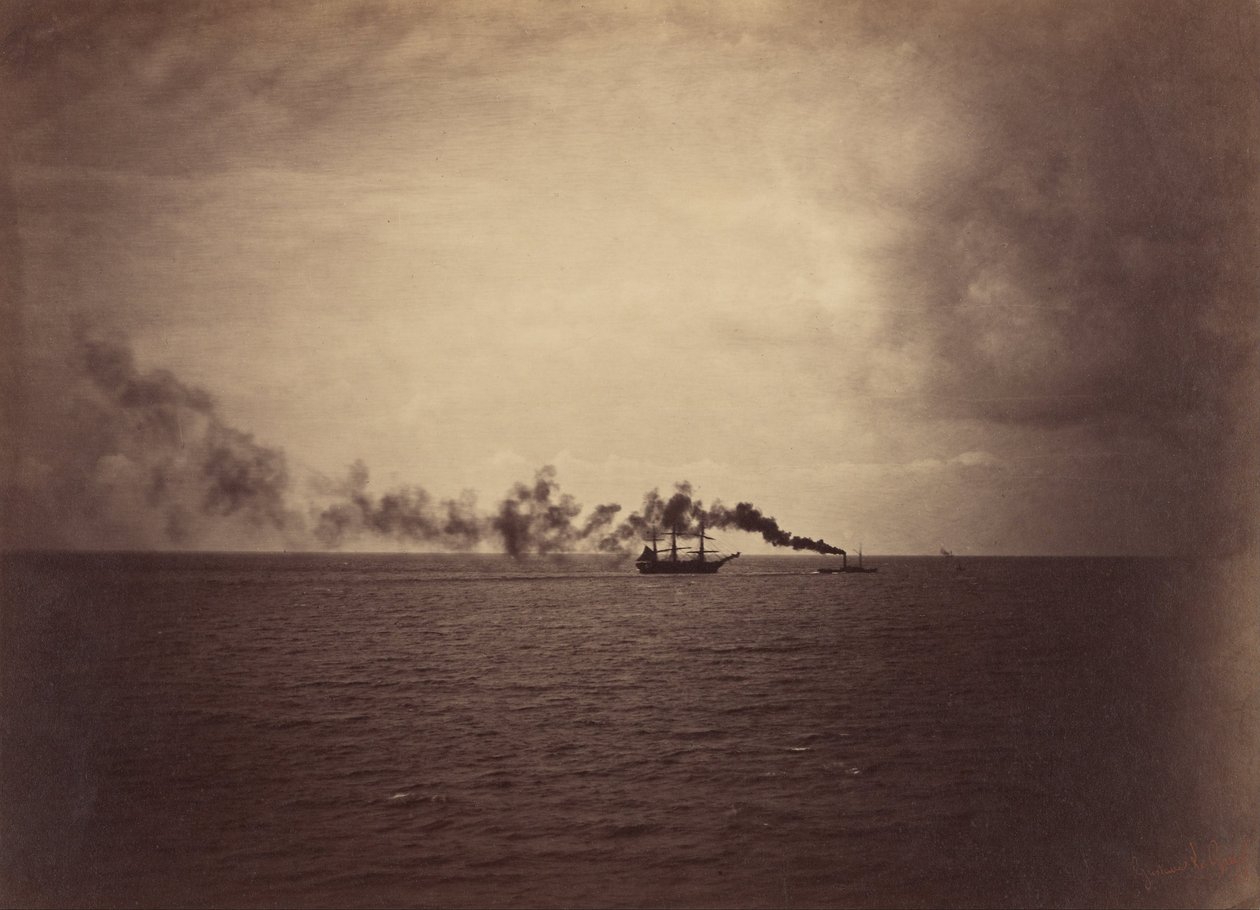 Meereslandschaft mit Segelschiff und Schlepper von Gustave Le Gray