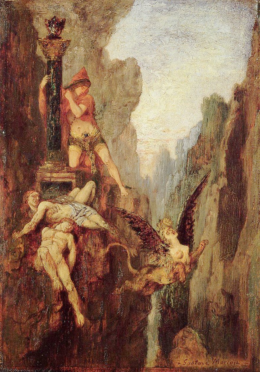 Die besiegte Sphinx, ca. 1878 von Gustave Moreau