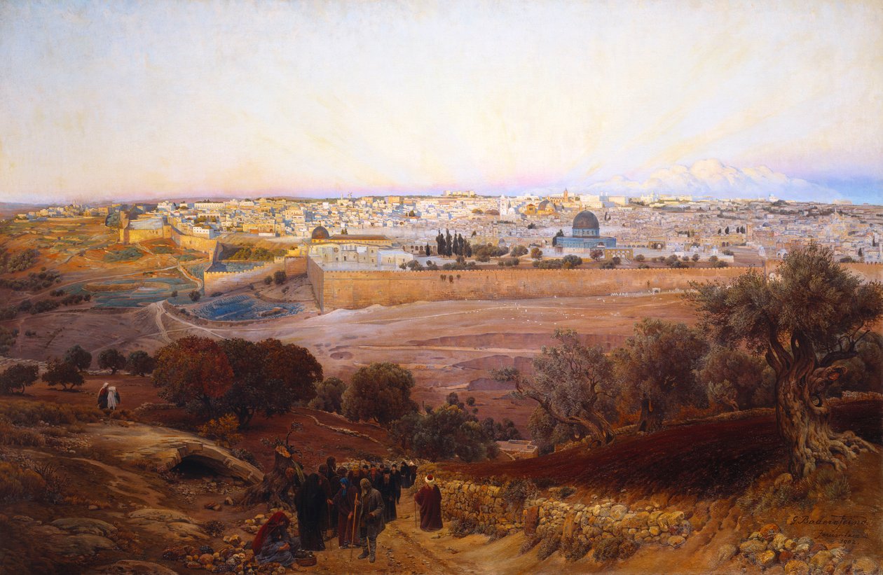 Jerusalem vom Ölberg, 1902 von Gustave Bauernfeind