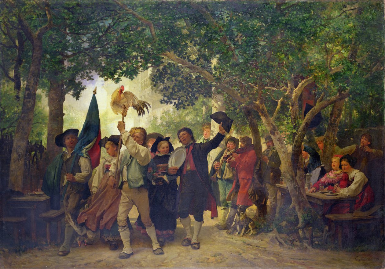 Der Gewinner des Hahnentanzes, 1871 von Gustave Brion