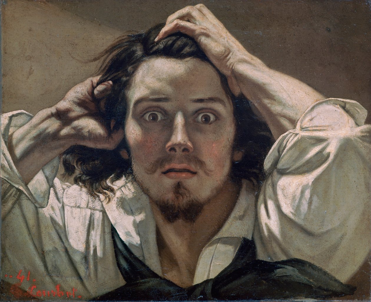 Verzweifelt, Selbstporträt, 1841 von Gustave Courbet
