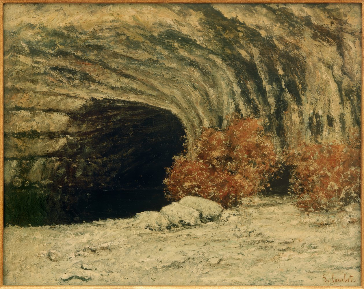 Die Quelle der Loue, Winter von Gustave Courbet