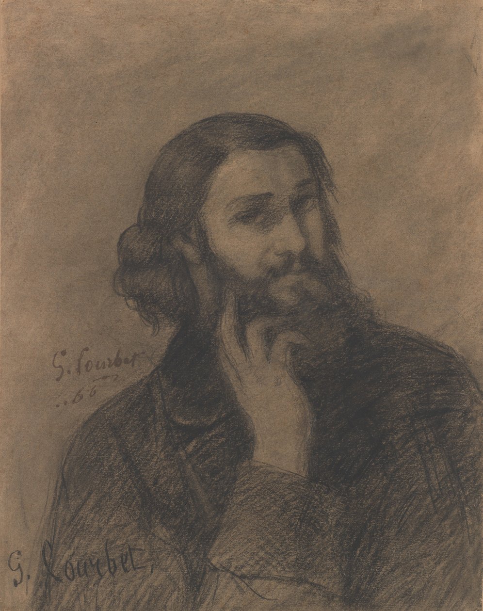 Selbstporträt, ca. 1866 von Gustave Courbet