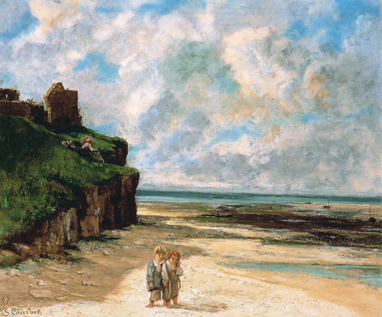 Der Strand von Saint-Aubin-sur-Mer von Gustave Courbet