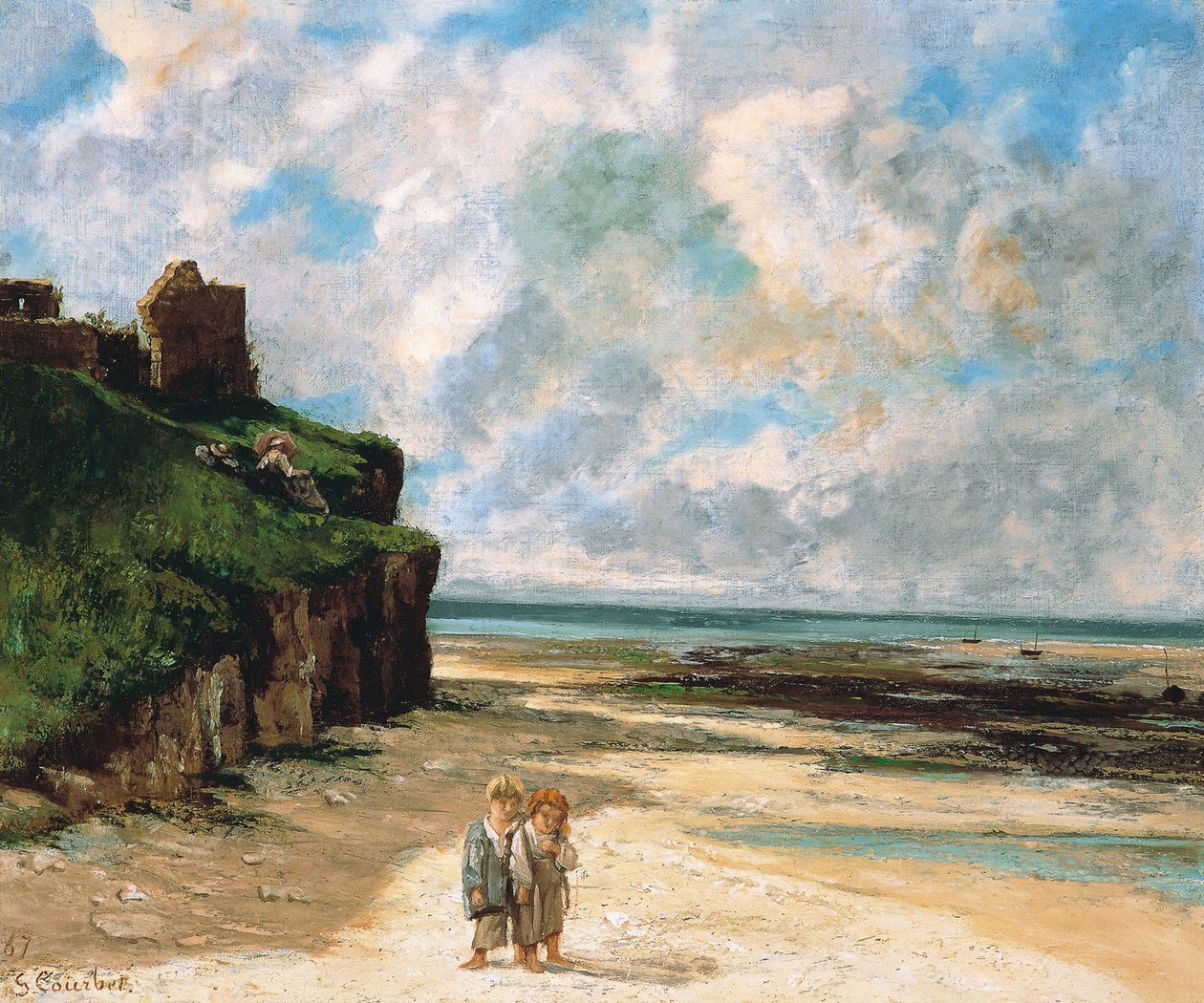 Der Strand von Saint-Aubin-sur-Mer von Gustave Courbet