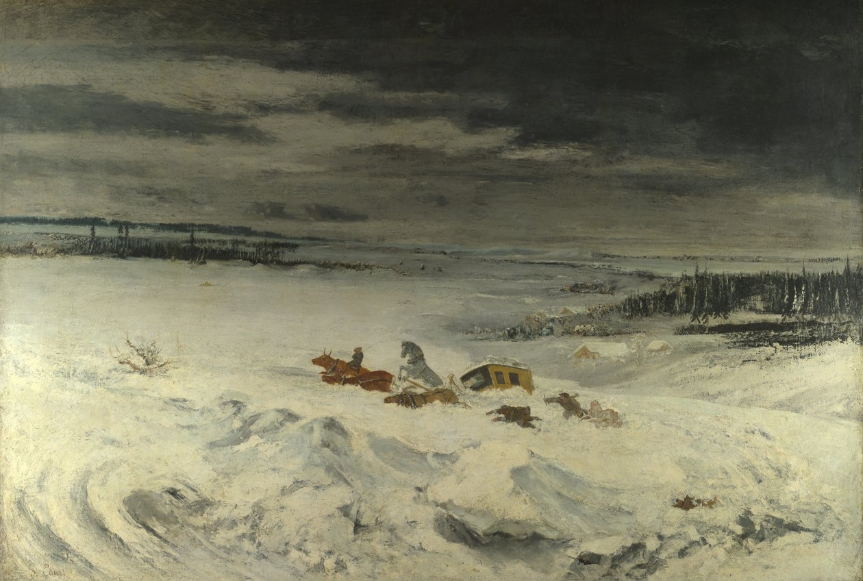 Die Diligence im Schnee, 1860 von Gustave Courbet