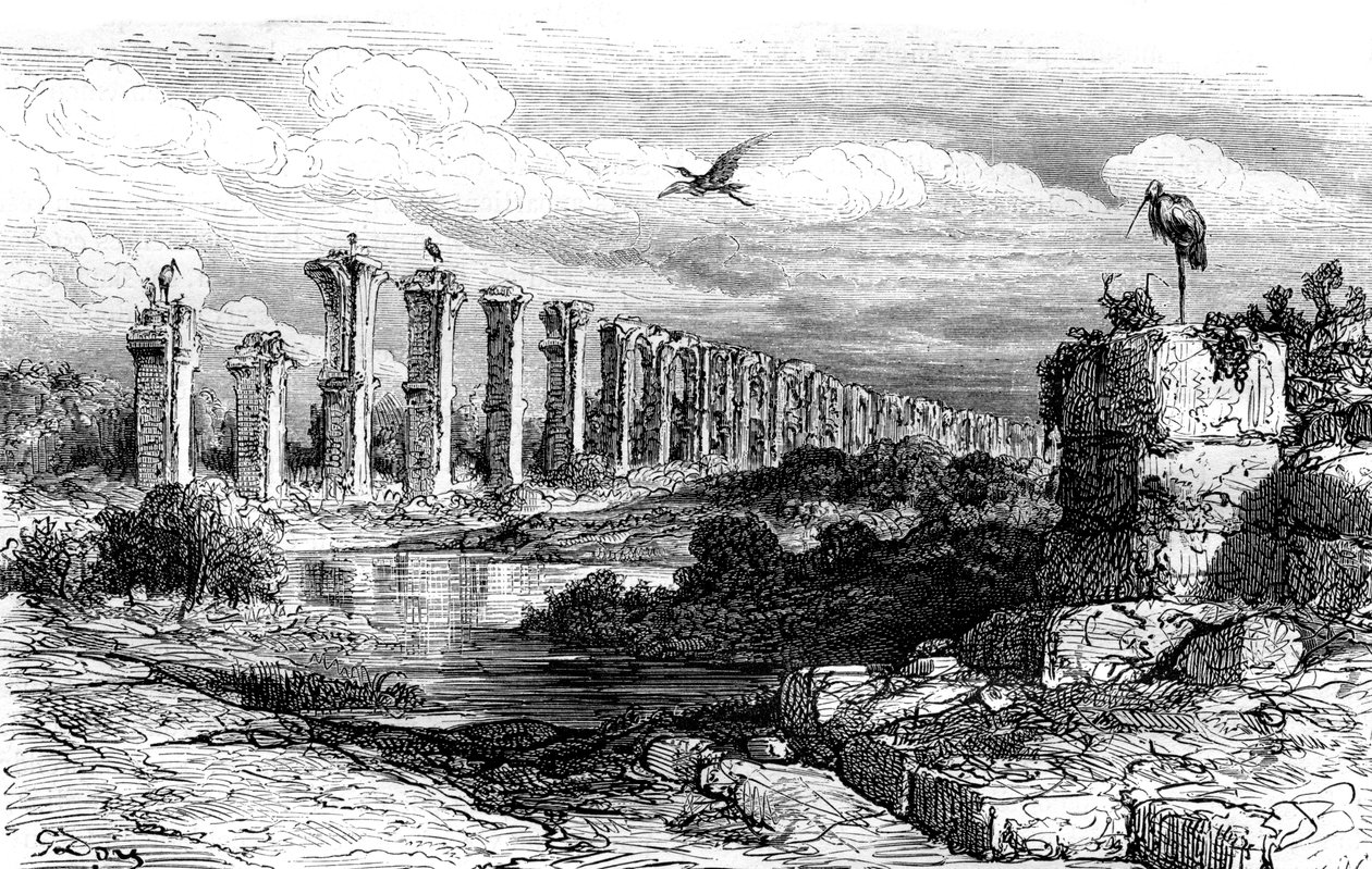 Römisches Aquädukt, Merida, Spanien, 19. Jahrhundert von Gustave Dore