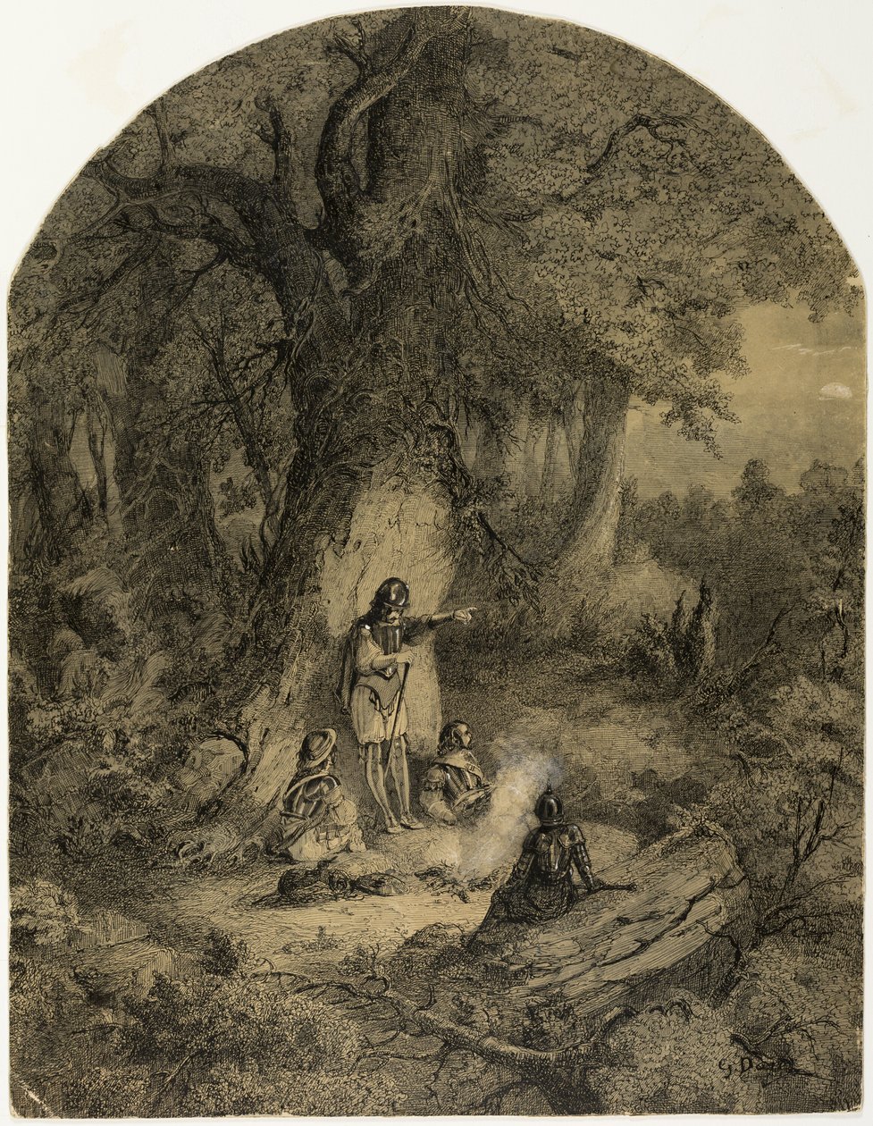 Soldaten unter einem Baum von Gustave Dore