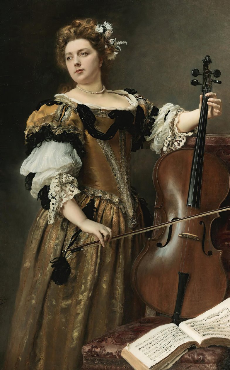 Der Cellospieler, ca. 1890 von Gustave Jean Jacquet