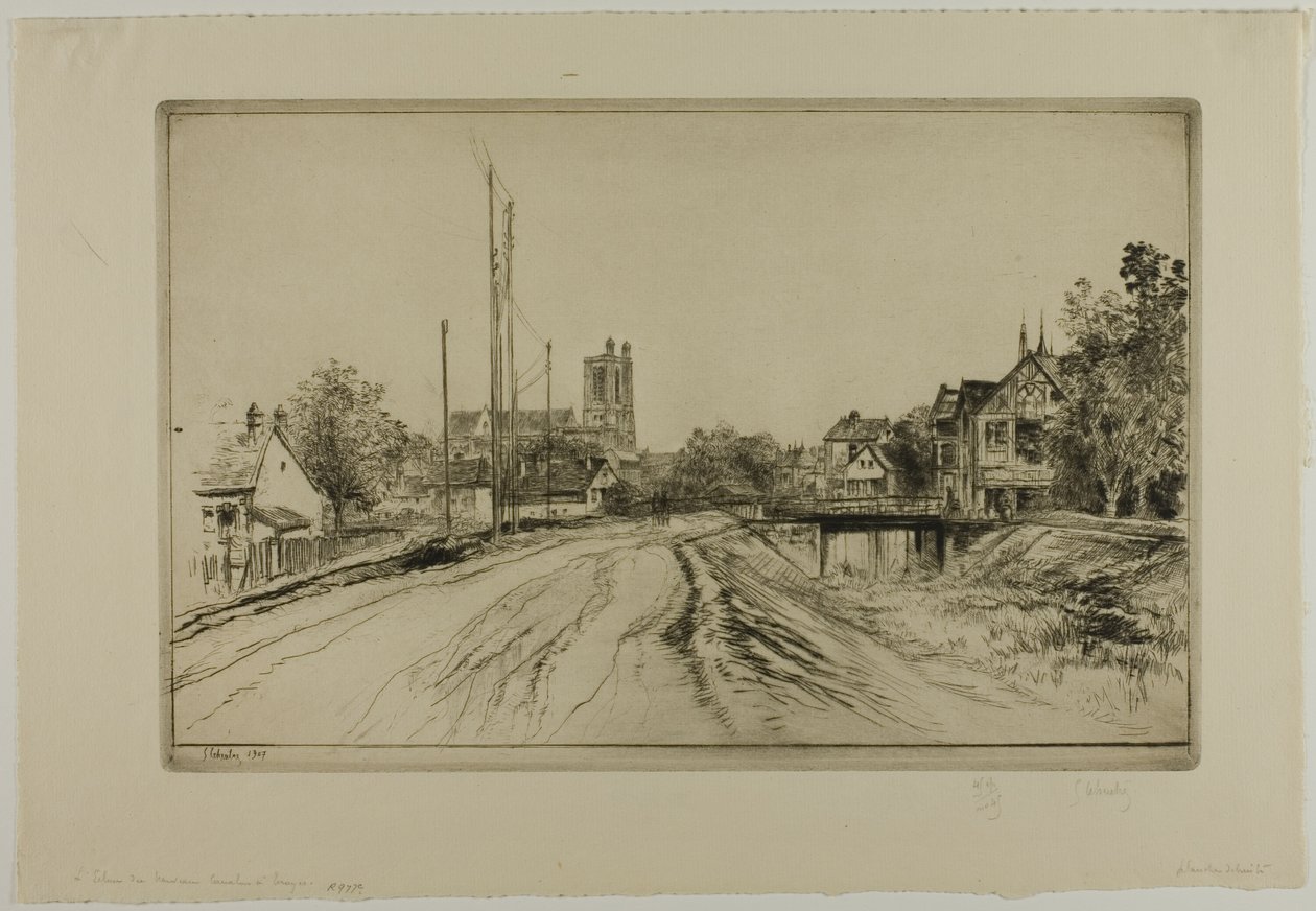 Schleuse des neuen Kanals, Troyes von Gustave Leheutre