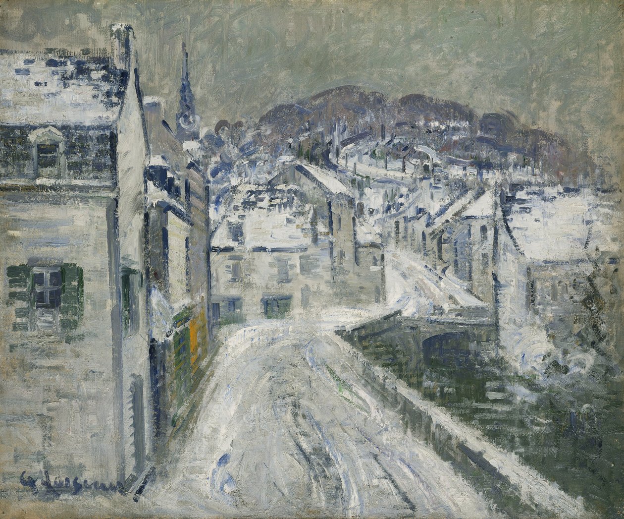 Schnee in Pont-Aven; Neige a Pont-Aven, 1922 von Gustave Loiseau