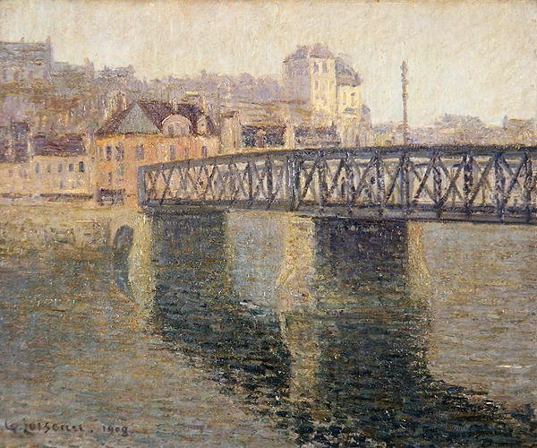 Die Eisenbrücke in St. Ouen von Gustave Loiseau