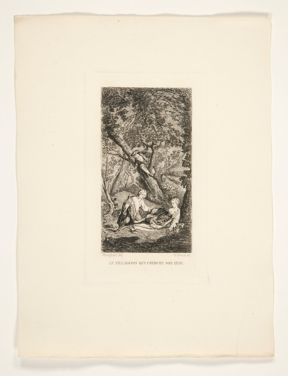 Der Dorfbewohner, der sein Kalb sucht von Gustave Marie Greux