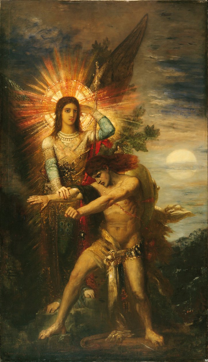 Jakob und der Engel von Gustave Moreau