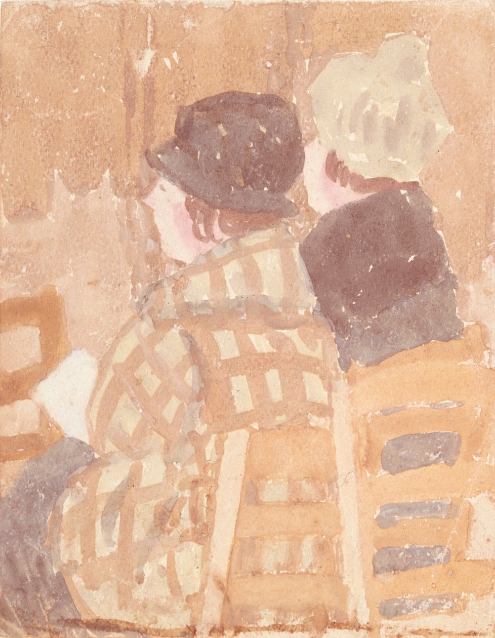 Zwei Frauen sitzen in der Kirche von Gwendolen Mary John