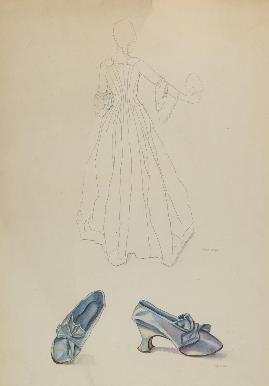 Kleid und Pantoffel, ca. 1936 von Gwyneth King