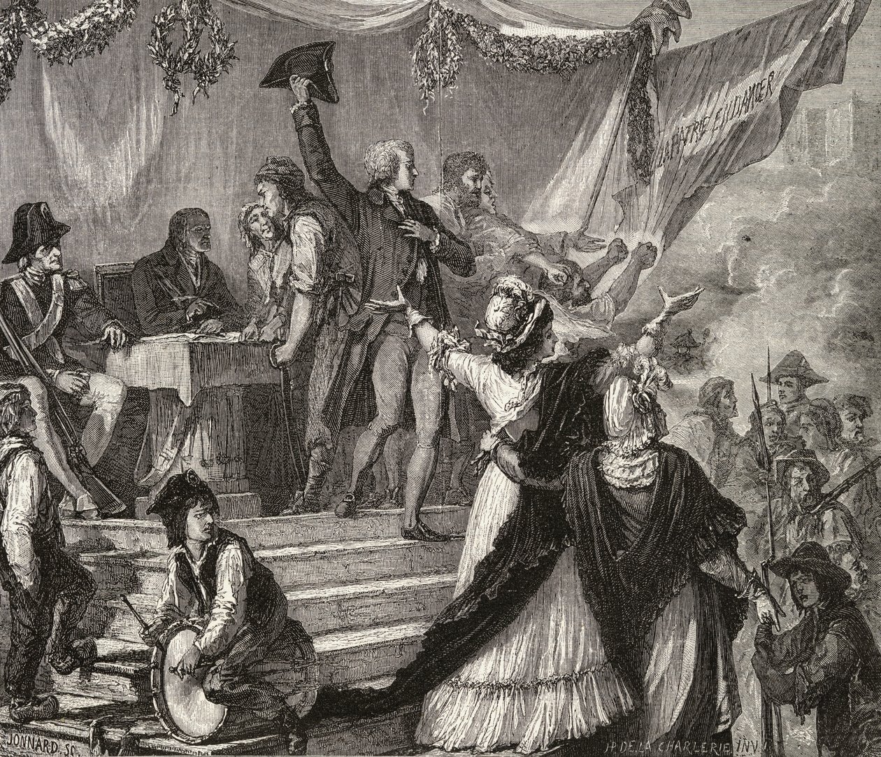 Einschreibung von Freiwilligen in die Nationalgarde 1791 von H. de la Charlerie