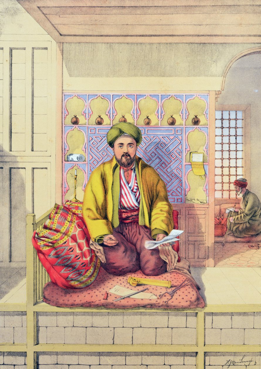 Ein türkischer Schreiber, graviert von Charles Parsons, 1862 von H.J. van Lennep