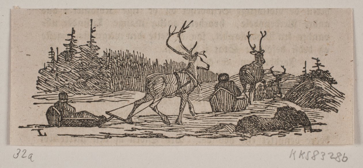 Schlittenfahrt mit Rentieren von H. C. Henneberg
