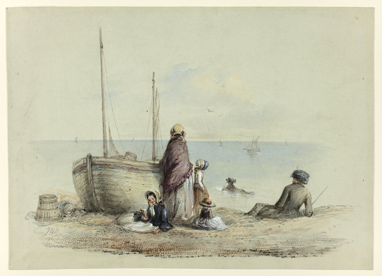Familie am Strand von Hablot Knight Browne
