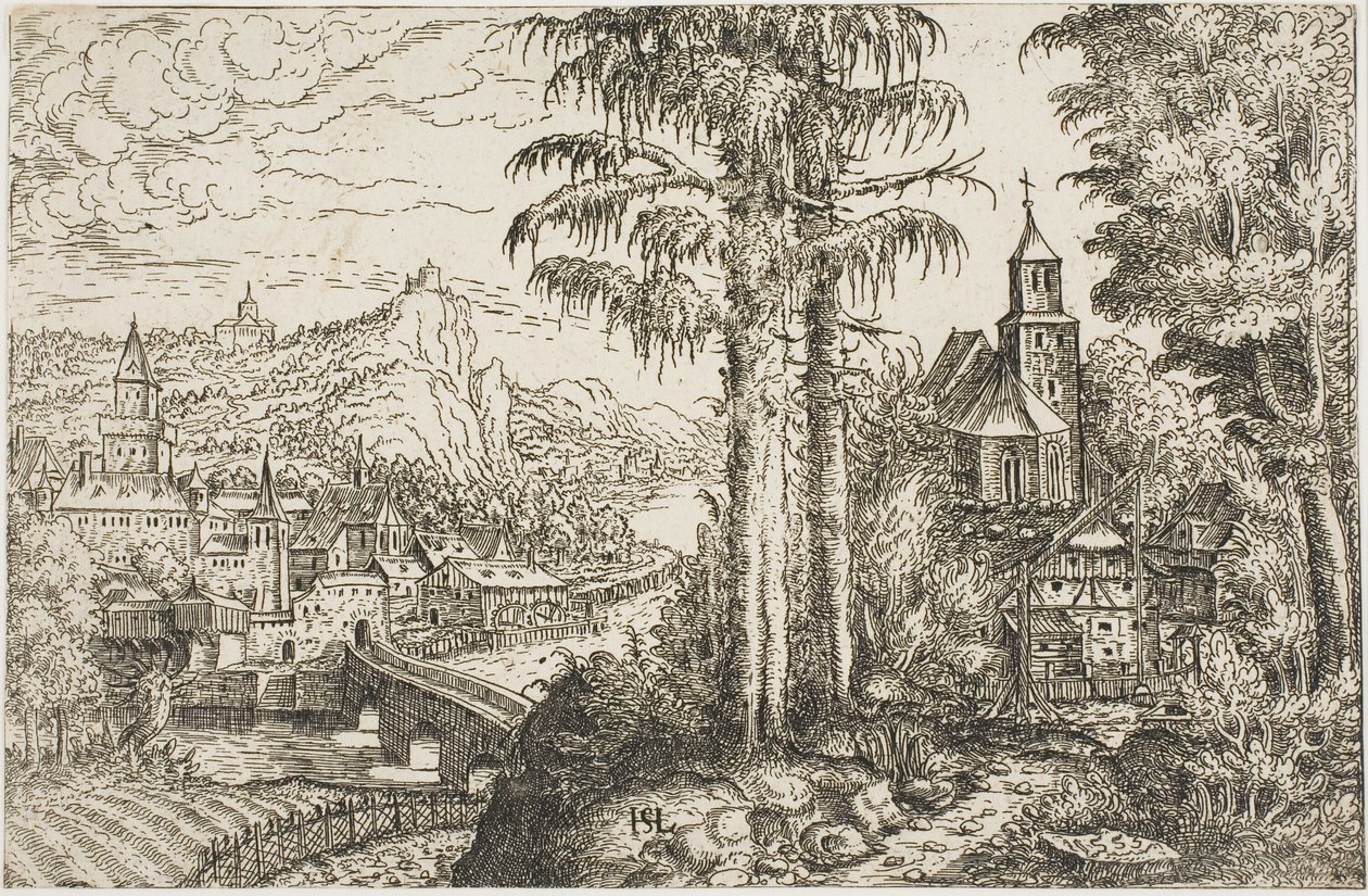 Landschaft mit einer Kirche von Hanns Lautensack