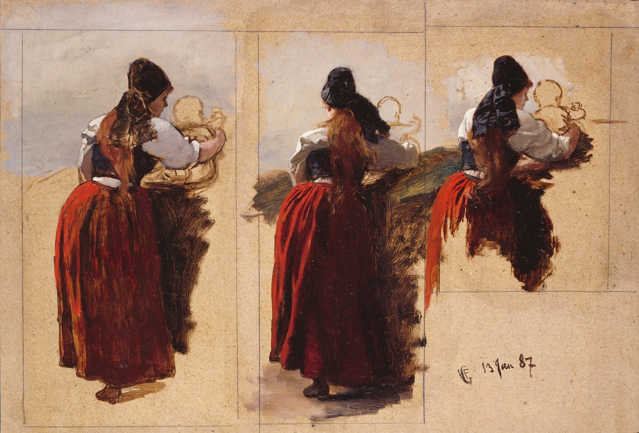 Studien einer Frau von Rügen von Hans Gude