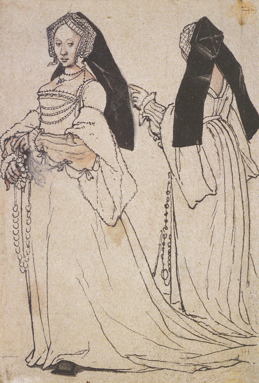 Dame mit englischer Haube von Hans Holbein der Jüngere