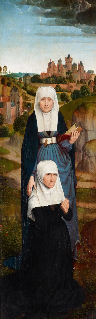 Alte Frau im Gebet mit der Heiligen Anna von Hans Memling