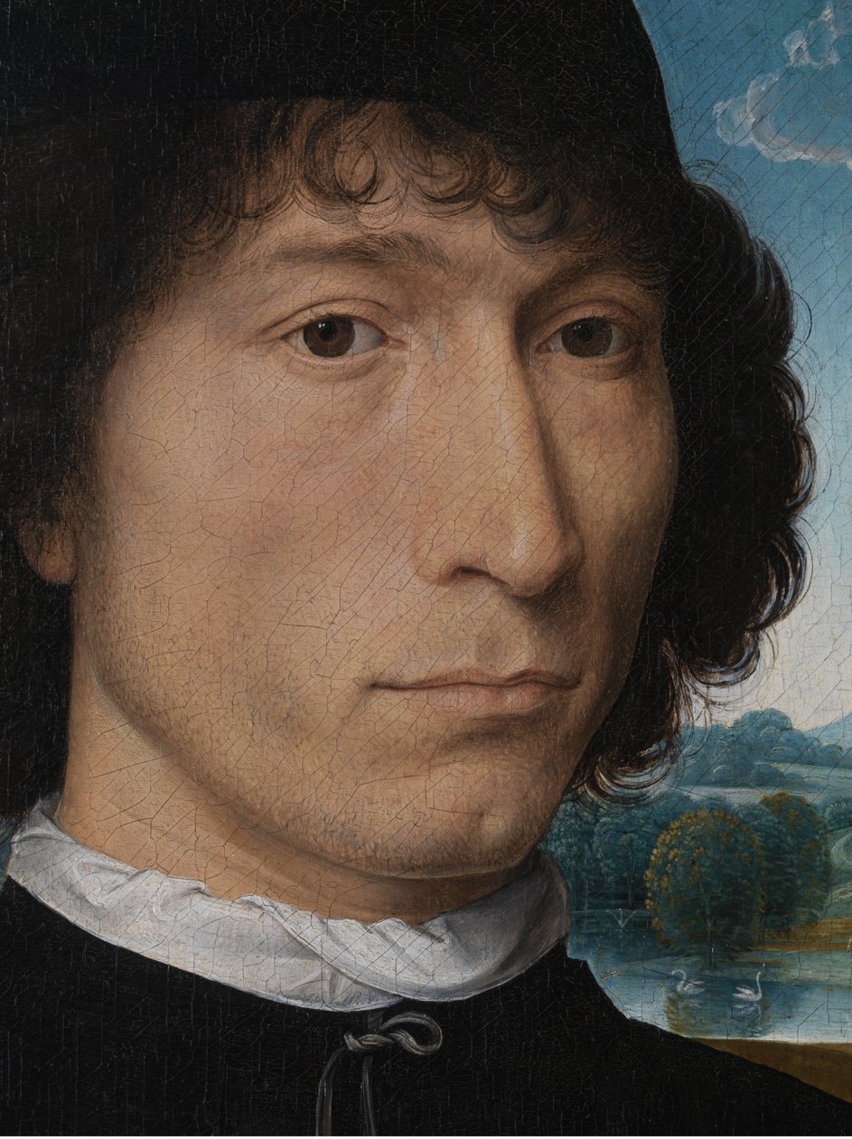 Porträt eines Mannes mit einer antiken Münze von Hans Memling