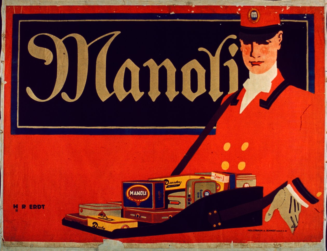 Werbung für Manoli-Zigaretten von Hans Rudi Erdt